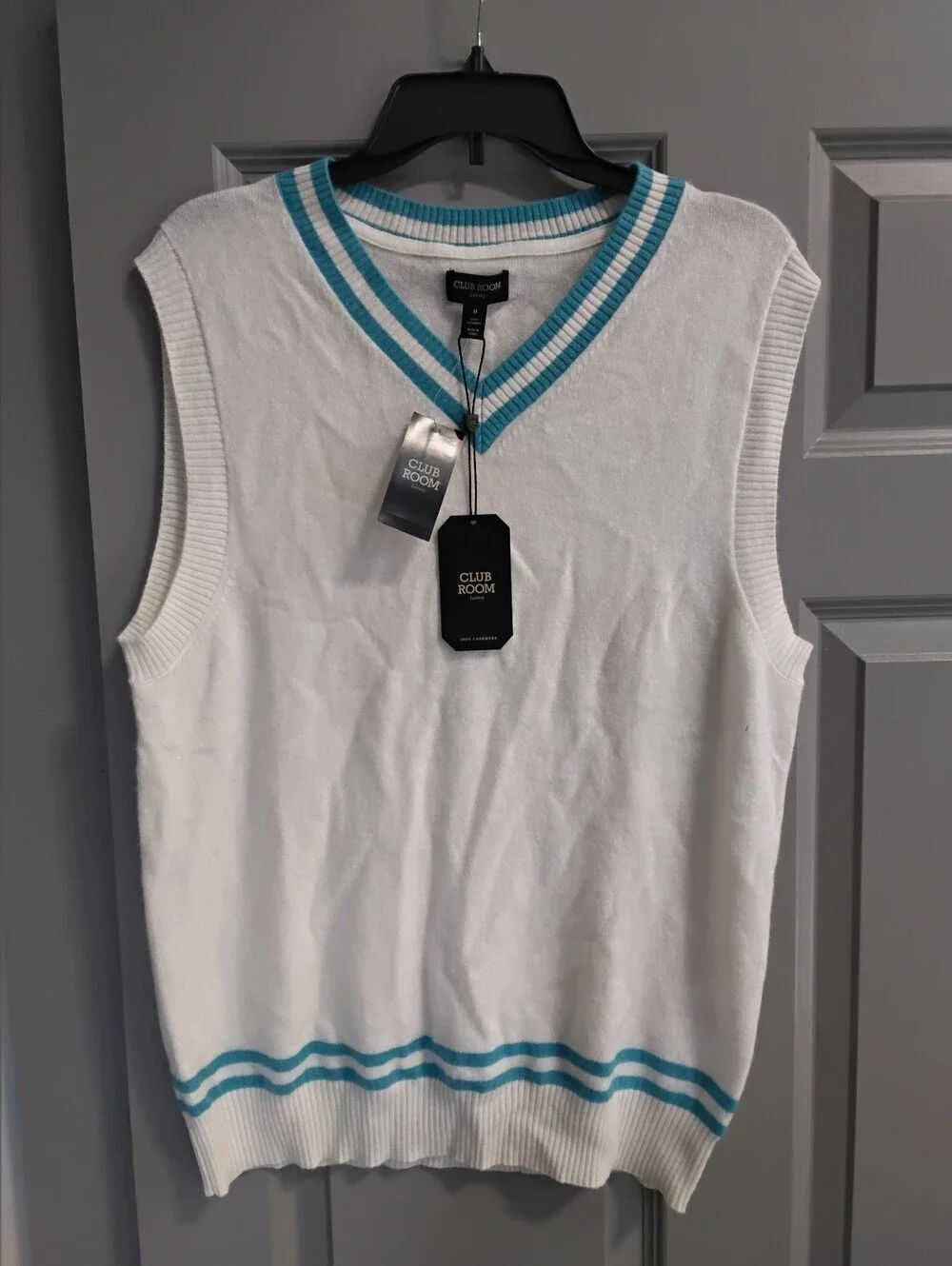 Club Room Luxury Cashmere Off White Sweater Vest